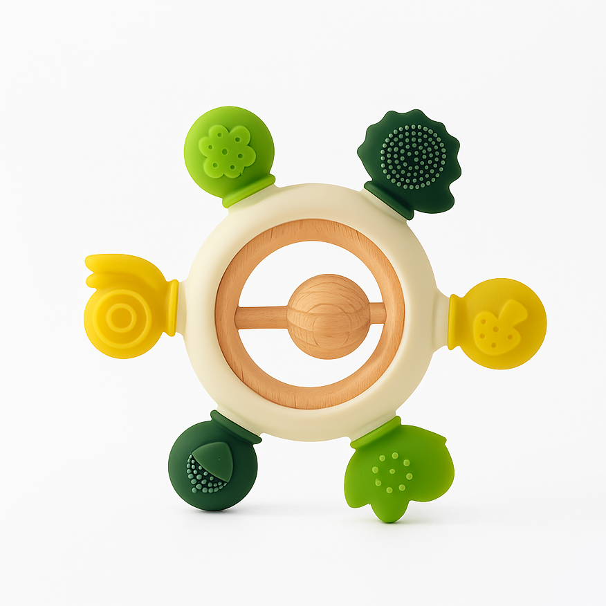 Прорезыватель-погремушка с силиконовыми элементами