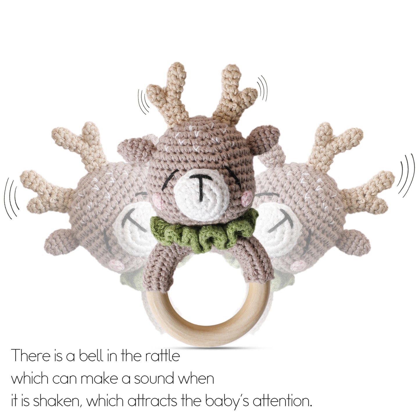 Вязаная погремушка - грызунок "Милые Зверята"