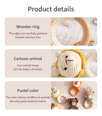 Вязаная погремушка - грызунок "Милые Зверята"