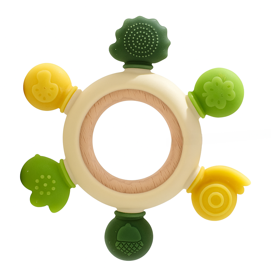 Прорезыватель-погремушка с силиконовыми элементами